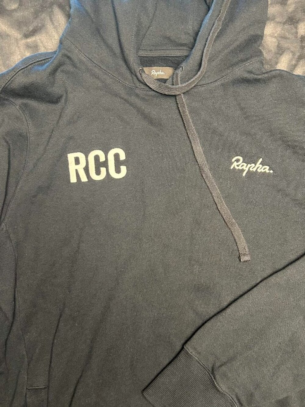 Rapha Rcc Hoodie M Long Sleeve Pullover Sweatshirt Black Cycling Club Logo